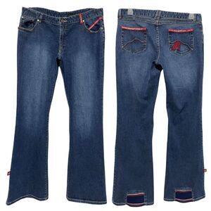 Deadstock RocaWear Y2k Low Rise Baggy Wide Leg Dark Jeans 15/16
